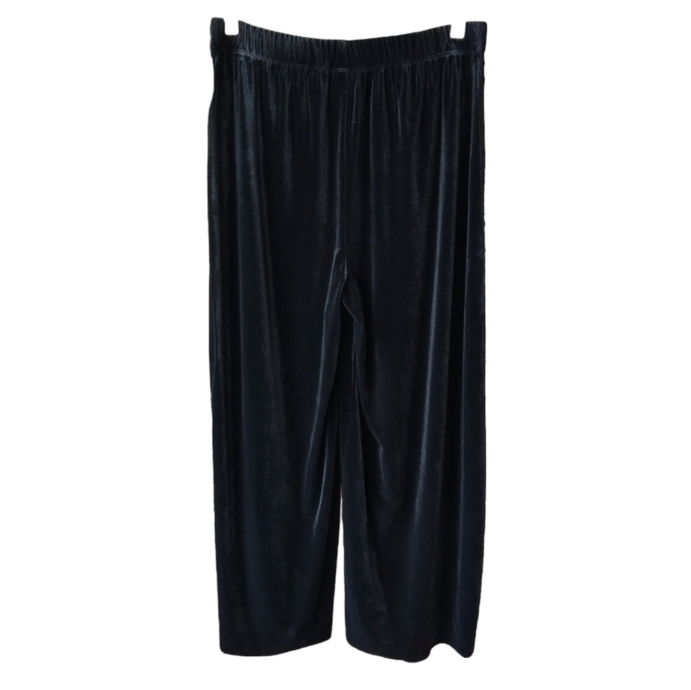 Black Velvet Wide Leg Pants Plus Size 2X - Picture 13 of 14